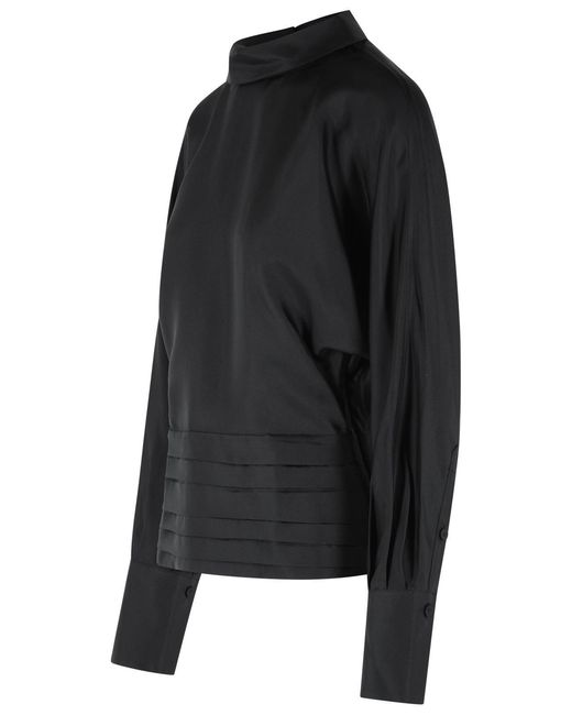 Rohe Black 'Tuxedo' Silk Blouse