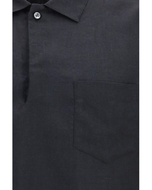 Deperlu Blue Linen Shirt Barry for men
