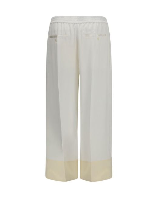 Totême White Drawstring Satin Pants