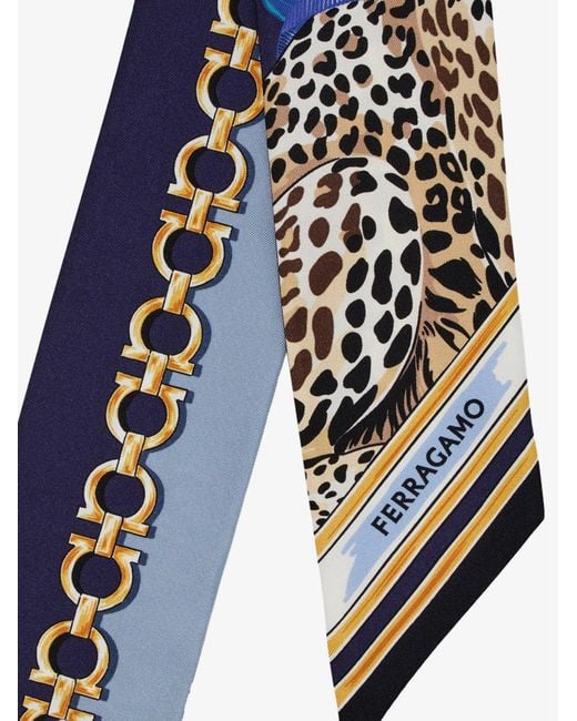 Ferragamo Blue Felindra Silk Bandeau