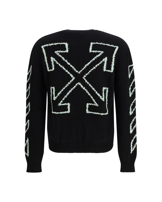 Off-White c/o Virgil Abloh Black Diagonal Arrow Fuzzy Sweater for men