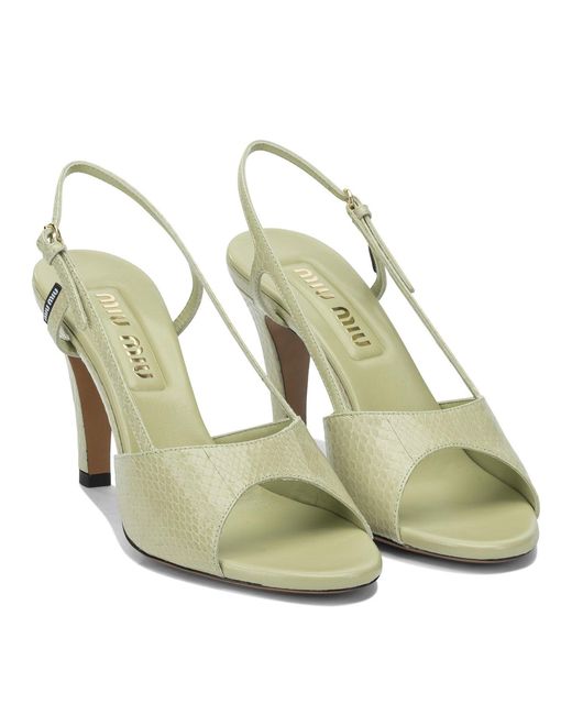 Miu Miu Metallic "Ayers" Slingback Sandals