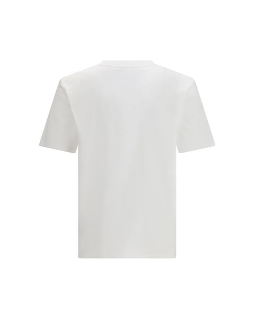Balmain White Cotton Print T-Shirt for men