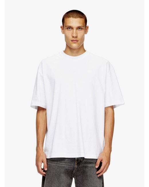 DIESEL White T-Boggy-Megoval-D Cotton T-Shirt for men