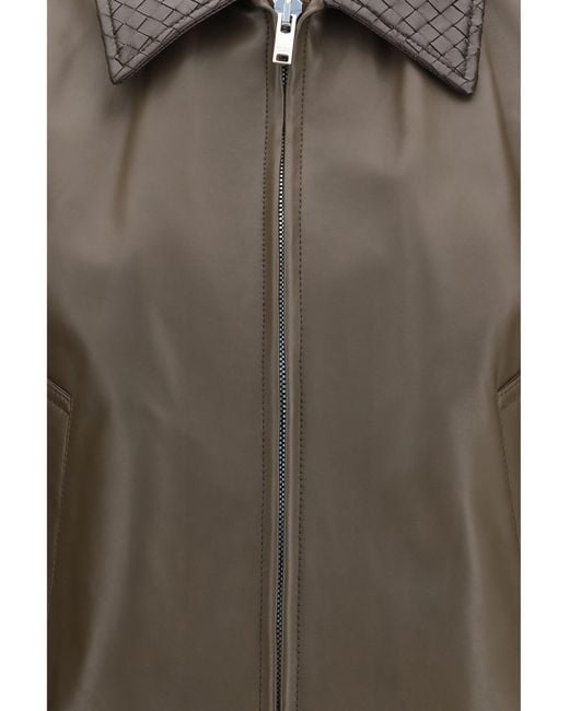Bottega Veneta Brown Glossy Leather Jacket