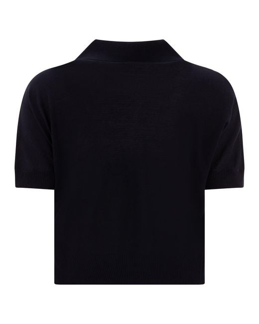 Khaite Blue Wool Shortsleeve Shirt