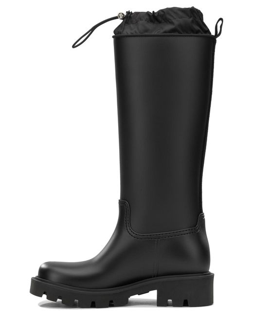 Moncler Black "Kickstream High" Rain Boots