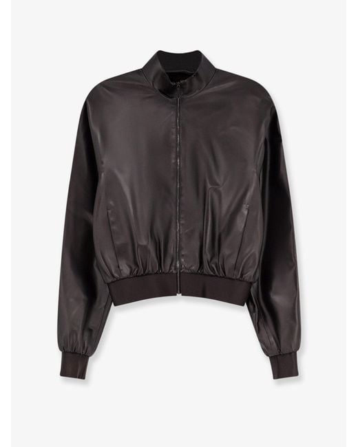 Gucci Black Soft Nappa Leather Bomber Jacket