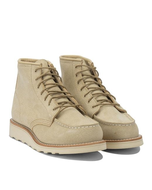 Red Wing Natural "6' Moc Toe 3328 Cream Abilen" Lace-Up Ankle Boots