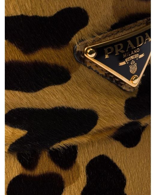 Prada Brown Leopard Pattern Bucket Hat