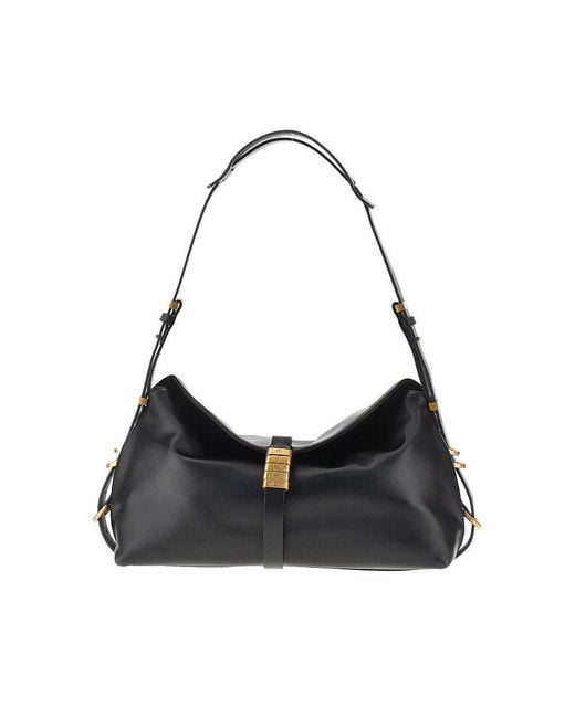 Pinko Black Medium 'Saddle Bag Baguette' Leather Bag