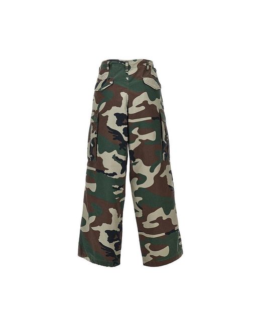 Obey Green Baggy Fit Camouflage Cotton Cargo Pants for men