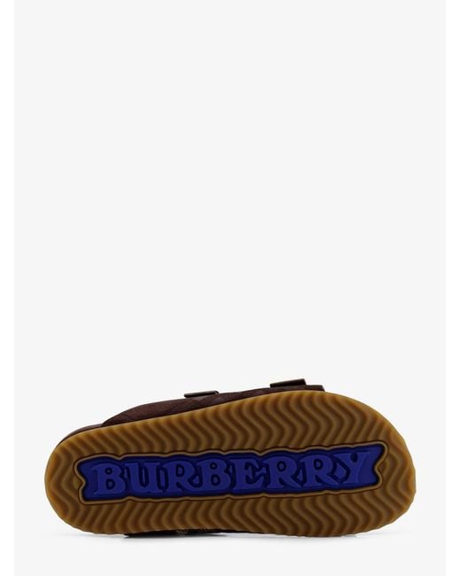 Burberry Brown Urchin Suede And Synthetic Fabric Sandals