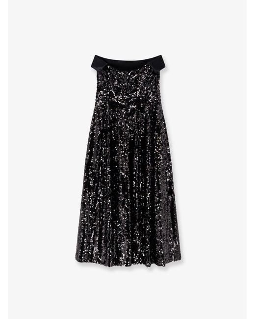 Alberta Ferretti Black Dress With Sequins
