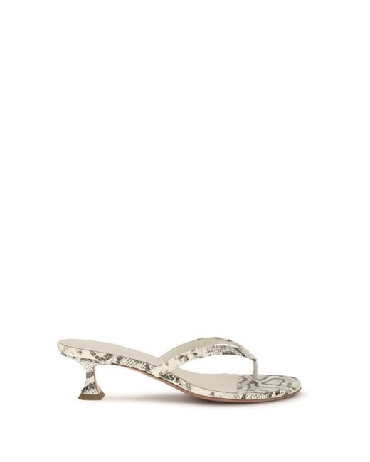 AMINA MUADDI White Snake-Print Juliette Thong Sandals