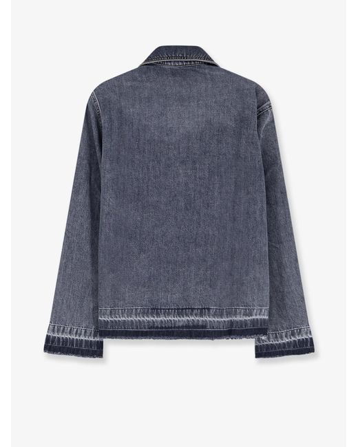3x1 Blue Denim Shirt With Frayed Edges