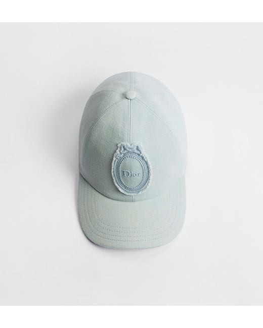 Dior White D-Player Médaillon Baseball Hat Light