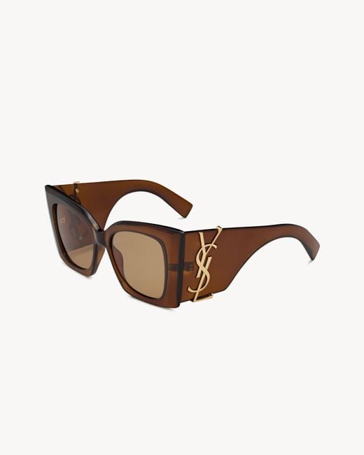 Saint Laurent Brown "Sl M119 Blaze Crystal" Sunglasses