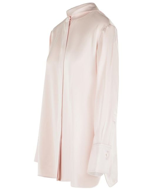 Jil Sander 'bow' Pink Acetate And Viscose Shirt