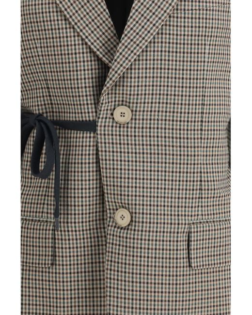 Balenciaga Gray Single-Breasted Vichy Jacket