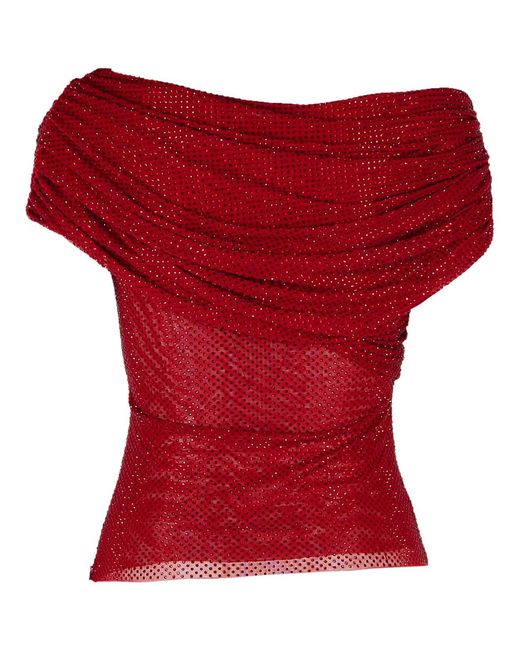 Self-Portrait Red Self Portrait Burgundy Polyester Top