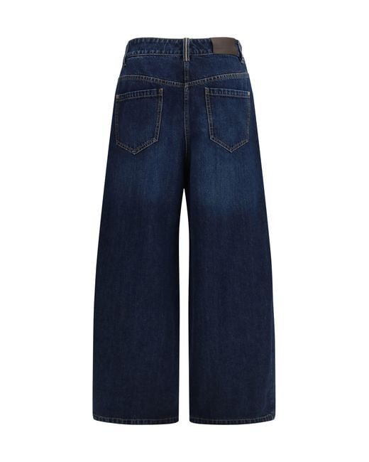Brunello Cucinelli Blue Barrel-Leg Jeans