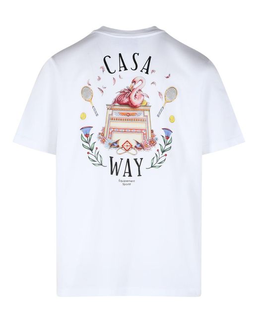 Casablanca White 'Casaway' Cotton T-Shirt for men