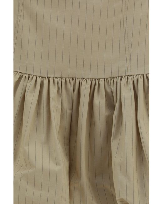 Ganni Natural Ruffled Mini Skirt Summer Sand