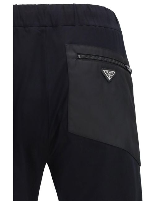 Prada Blue Drawstring Pants for men