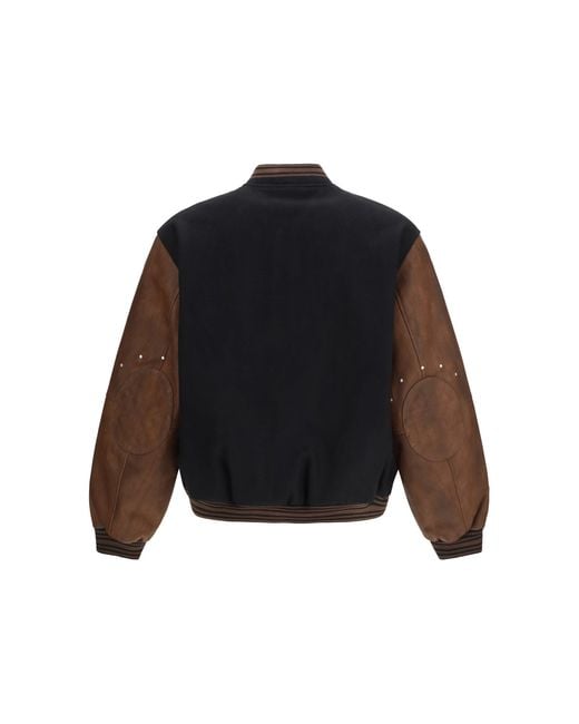 Represent Black Jacket Vintage Varsity for men