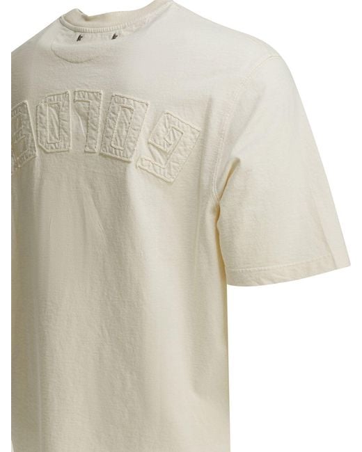 Golden Goose Deluxe Brand White Jersey T-shirt With Reverse Logo for men