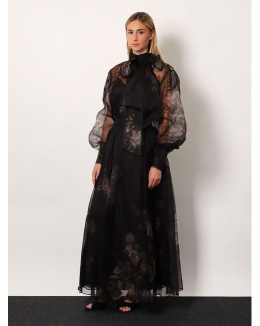 Zimmermann Black Hypnotic Maxi Skirt Silk Long Skirt