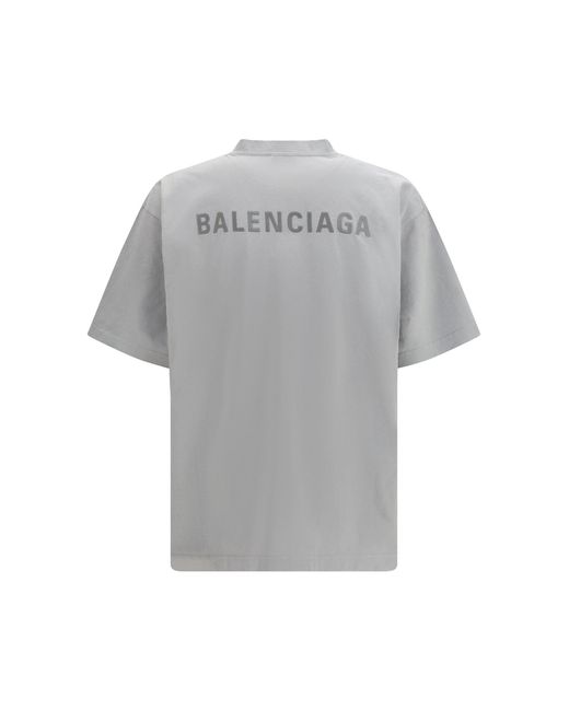 Balenciaga Gray Back Medium Fit T-Shirt for men