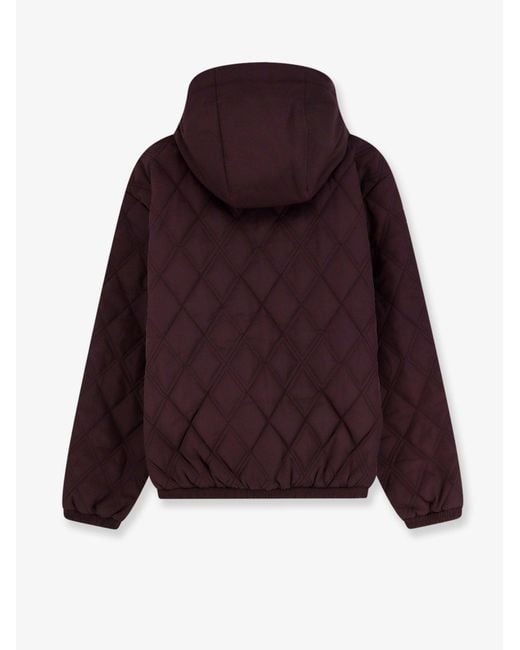 Adidas Purple Nylon Down Jacket With Iconic Side Stripes