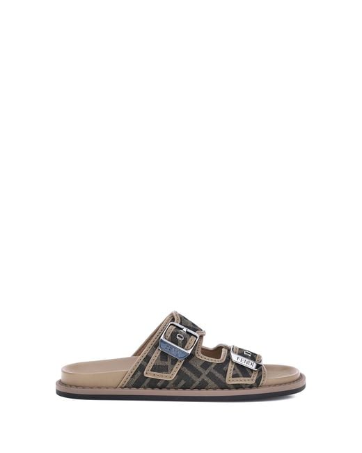 Fendi White Ff Sandals for men