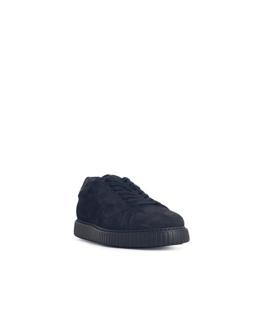 Hogan Blue 'H Stripes' Suede Sneakers for men
