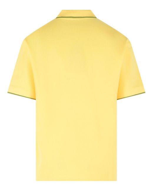Drole de Monsieur Yellow Slogan Rose Polo Shirt for men