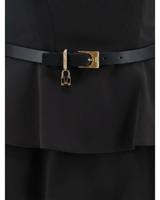 Elisabetta Franchi Black Mini Dress With Bustier Detail