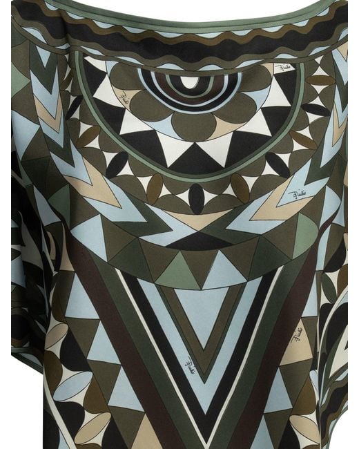 Emilio Pucci Green "Manuba" Draped Top