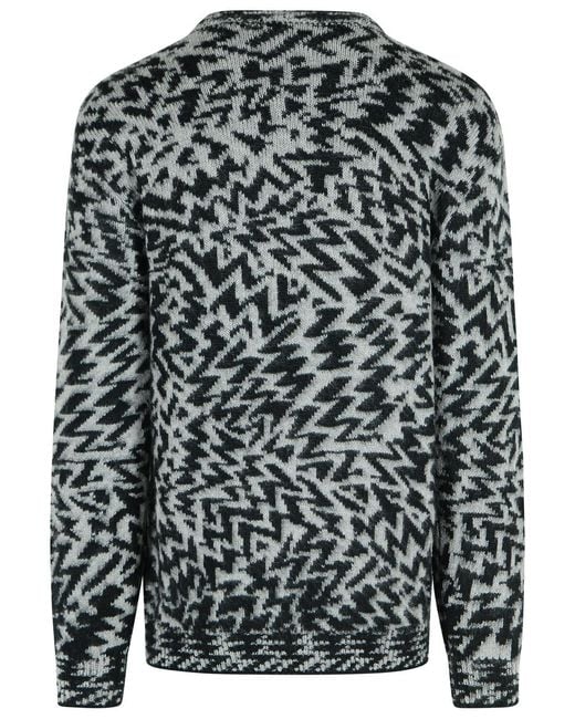 Laneus Black Two Tone Wool Blend Sweater