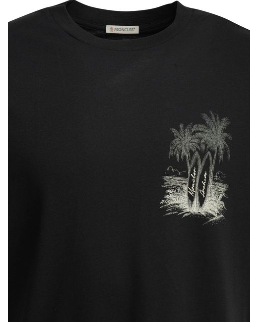 Moncler Black Crew-Neck T-Shirt for men