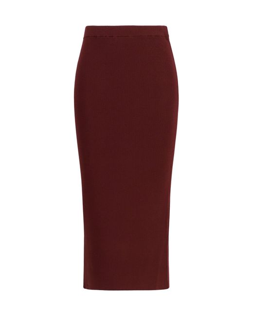 Weekend by Maxmara Red Midi Pencil Skirt Berry
