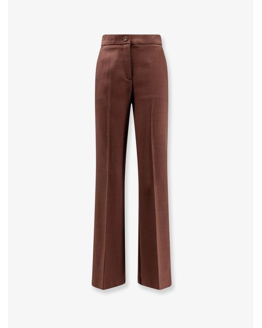 Pinko Brown Viscose Trousers
