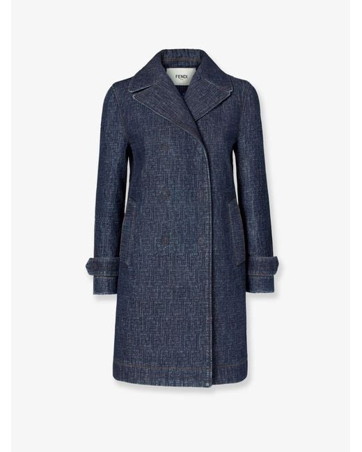 Fendi Blue Ff Padded Denim Caban