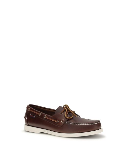 Sebago Brown Portland Waxed Docksides Loafers for men