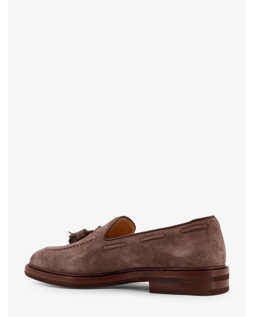 Brunello Cucinelli Brown Suede Loafers for men