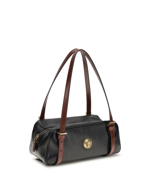 Versace Black Emblã¨Me Bowling Nappa Shoulder Bag