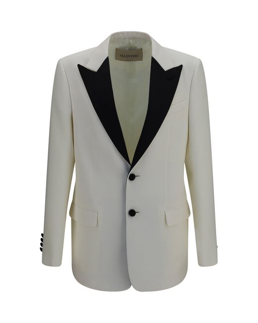 Valentino Gray Two-Tone Wool Jacket for men