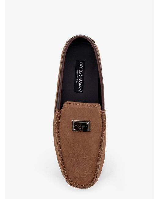 Dolce & Gabbana White Suede Loafer With Leather Inserts for men