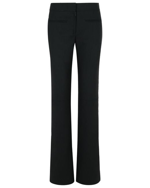 Courreges Black Tailored Wool Blend Pants With Adjustable Hem